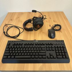 HyperX Gaming Keyboard, Mouse, and Headset