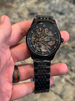 Black Automatic Skeleton Watch – Brand New with Gift Box
