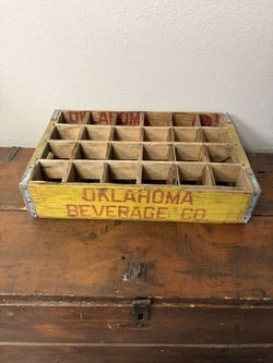 VINTAGE WOODEN, OKLAHOMA BEVERAGE CO. BARTLESVILLE OKLAHOMA, DELIVERY CRATE