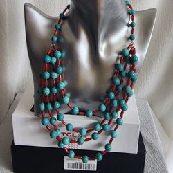 women necklace Turquoise Crack Pepper Chili Necklace. Thumbnail