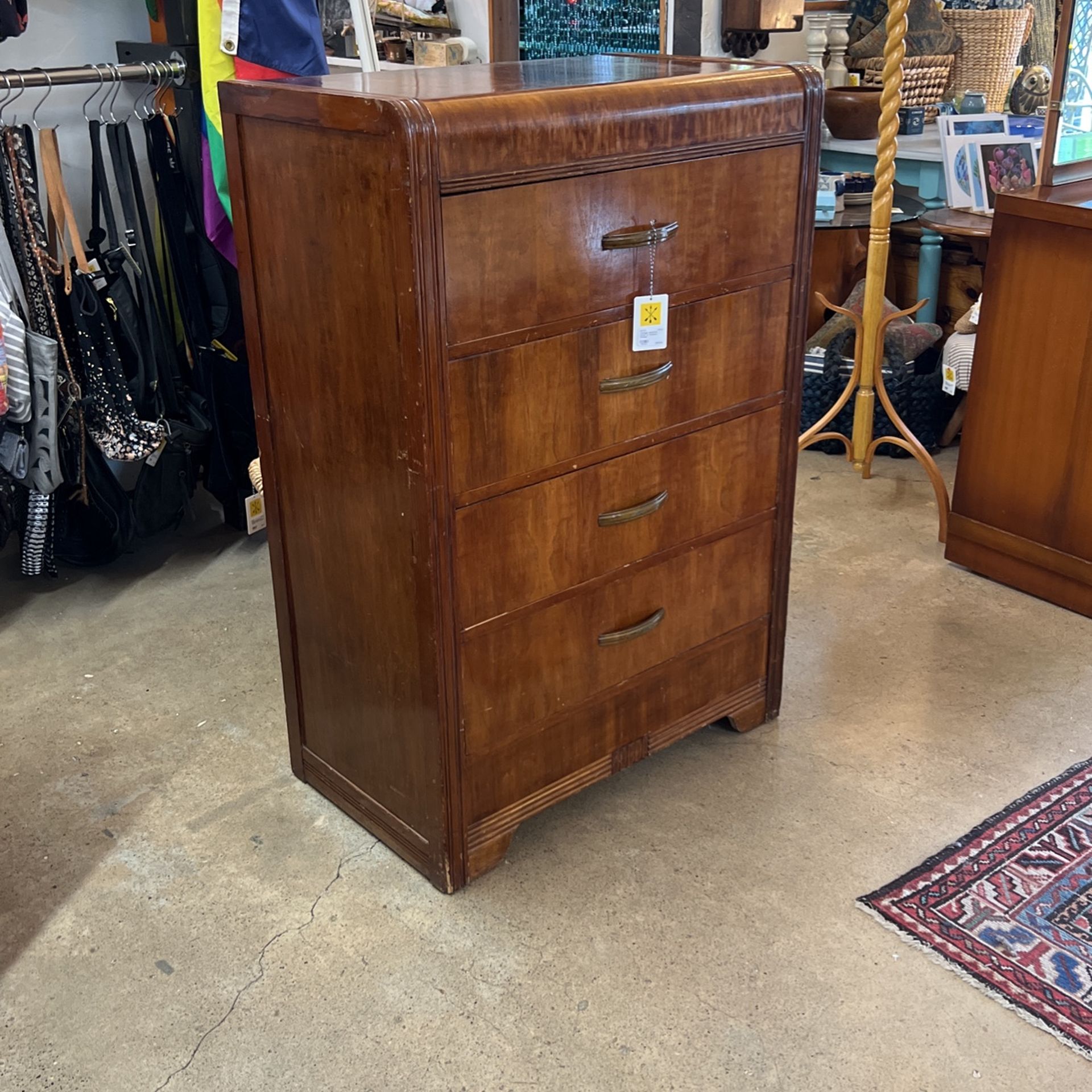 Vintage Waterfall Chest Of Drawers Dresser