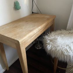 Wood Kids Desk And Stool
