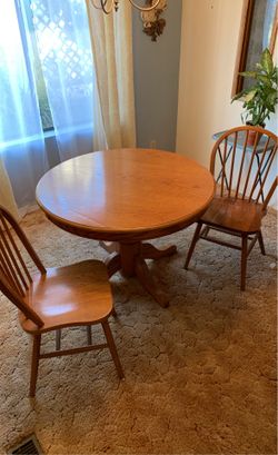 Dining Set Two Chairs Oak Table 