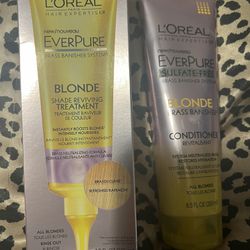 L’Oreal EverPure Blonde Brass Banisher System Conditioner & Shade Reviving Treatment *NEW*