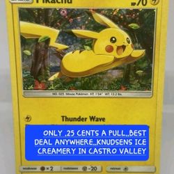 WANT GET GET POKEMON CARDS FOR ONLY A QUARTER? .25  YOU CAN IN CASTRO VALLEY. ICE CREAMERY