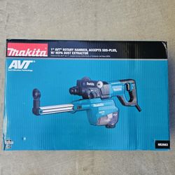1 in. AVT Rotary Hammer Accepts SDS-PLUS Bits with HEPA Dust Extractor 3-Mode Variable Speed Case (D-Handle)