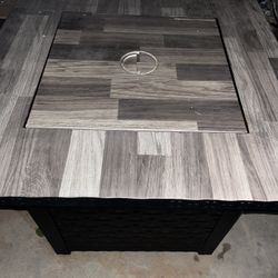 Fire Pit Heater Patio Out Door Furniture Square Shaped Table Set