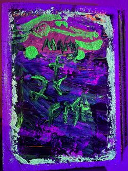 Abstract UV Painting - Acrylic on Concrete