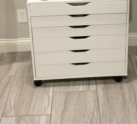 White IKEA Alex 6-Drawer Rolling Storage Cabinet