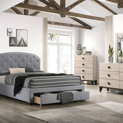 Queen Size Bed With Storage Drawer And Mattress Included 
