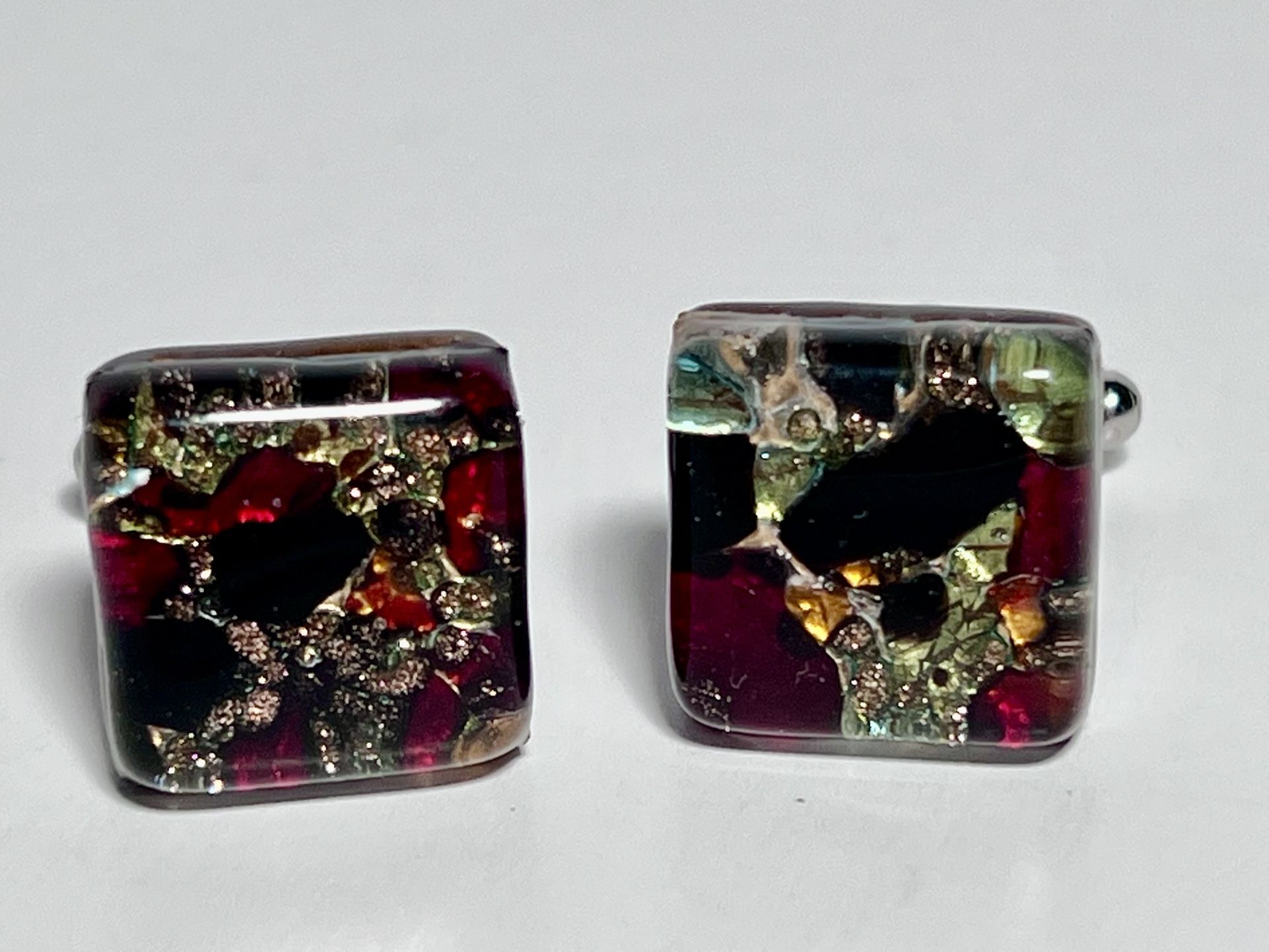 Murano Italian Glass Mens Cufflinks