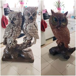 Vintage Owl Figurines - $15 Each Or Both For $25