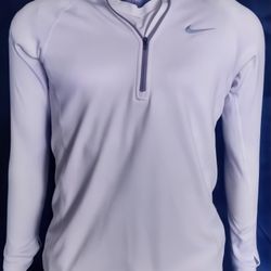 Nike Running Dri-FIT 1/4 Zip Shirt Men’s M White Long Sleeve Pullover

