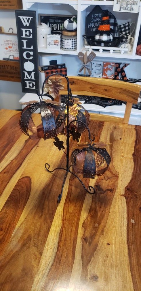 Fall Pumpkin Candle Holder 