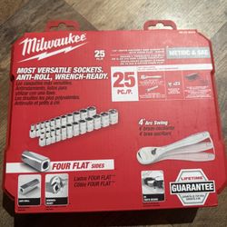 1/4 in. Drive SAE/Metric Ratchet and Socket Mechanics Tool Set (25-Piece)