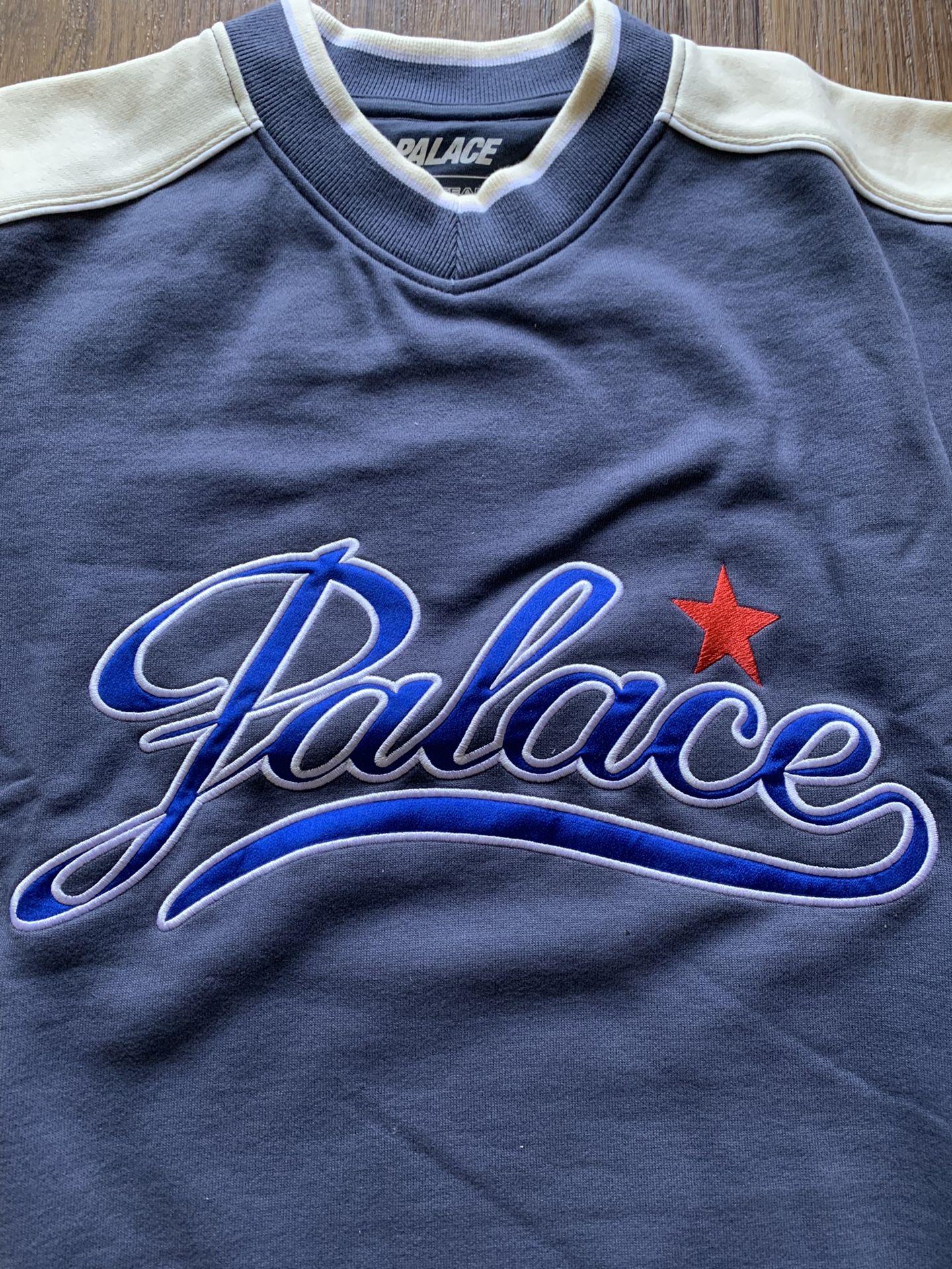Palace Star Script Crew Neck Navy Size Small