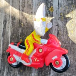 1988 McDonald's Happy Meal MAC Tonight - Moon Man on Red Motorcycle Toy Figure

