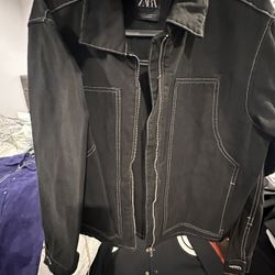 Black Zara Jean Jacket Size Small