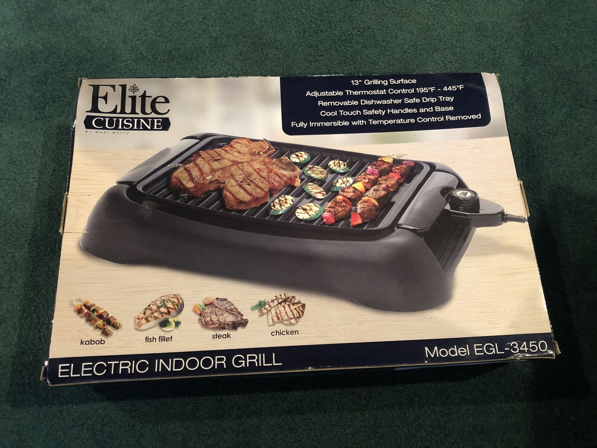 Elitecuisine Electric indoor grill 13 inches