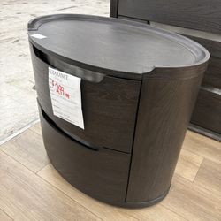 Solid Wood 2 Drawer Nightstand 