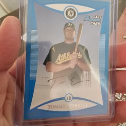 Oakland Atlantics Tommy Everidge 08 Bowman Blue Parallel Serial Number 72/500 Rookie Baseball Card 