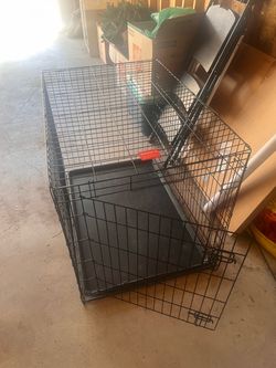 Large Black Wire Dog Crate with Tray