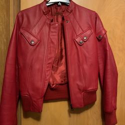  Women’s Red Leather Jacket 