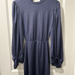 Blue long sleeve mini Lucy in The Sky dress size medium