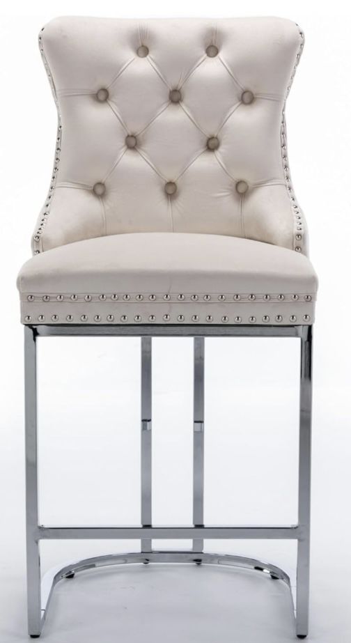 Barstools (Beige With Chrome Legs) 4 For $200