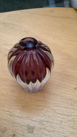 Small Ribbed Glass Bud Vase