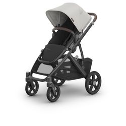 UPPAbaby Vista Stroller – Black & Gray w/ Toddler Seat, Bassinet, Kickboard + Extras – $400