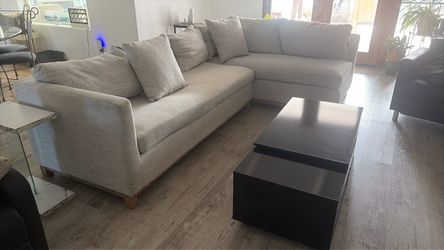 Clean, like new living room sectional light color