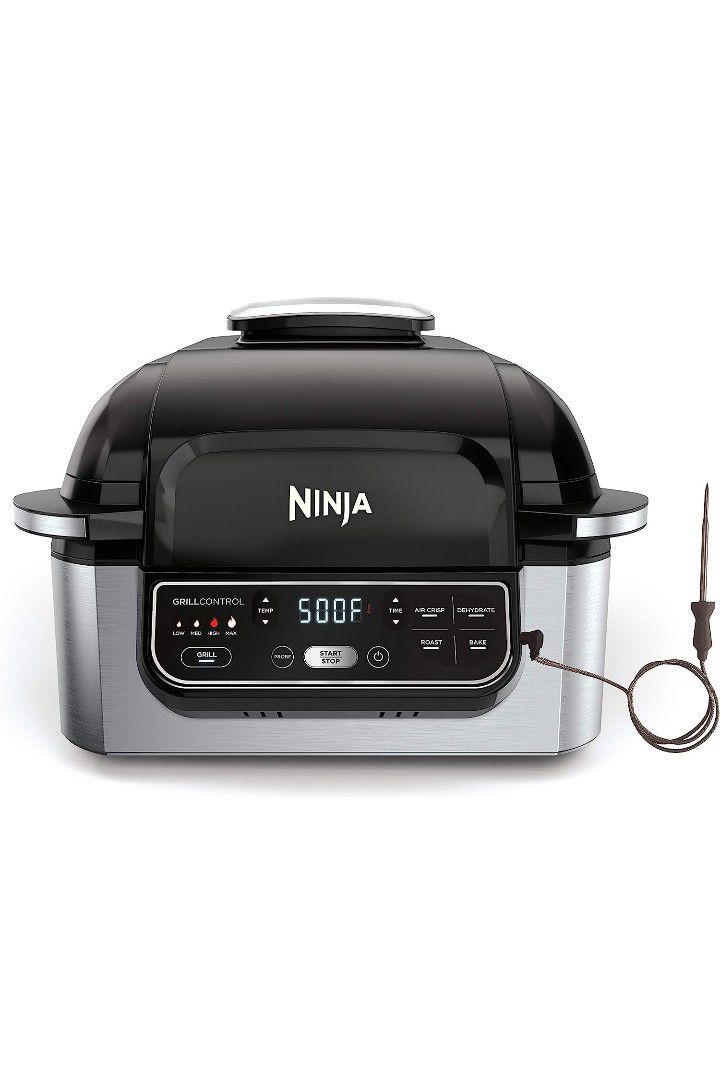 Ninja Foodi Pro 5-in-1 Indoor Integrated Smart Probe, 4-Quart Air Fryer,  Roast, Bake, Dehydrate, an Cyclonic Grilling Technology, with 4 Steaks