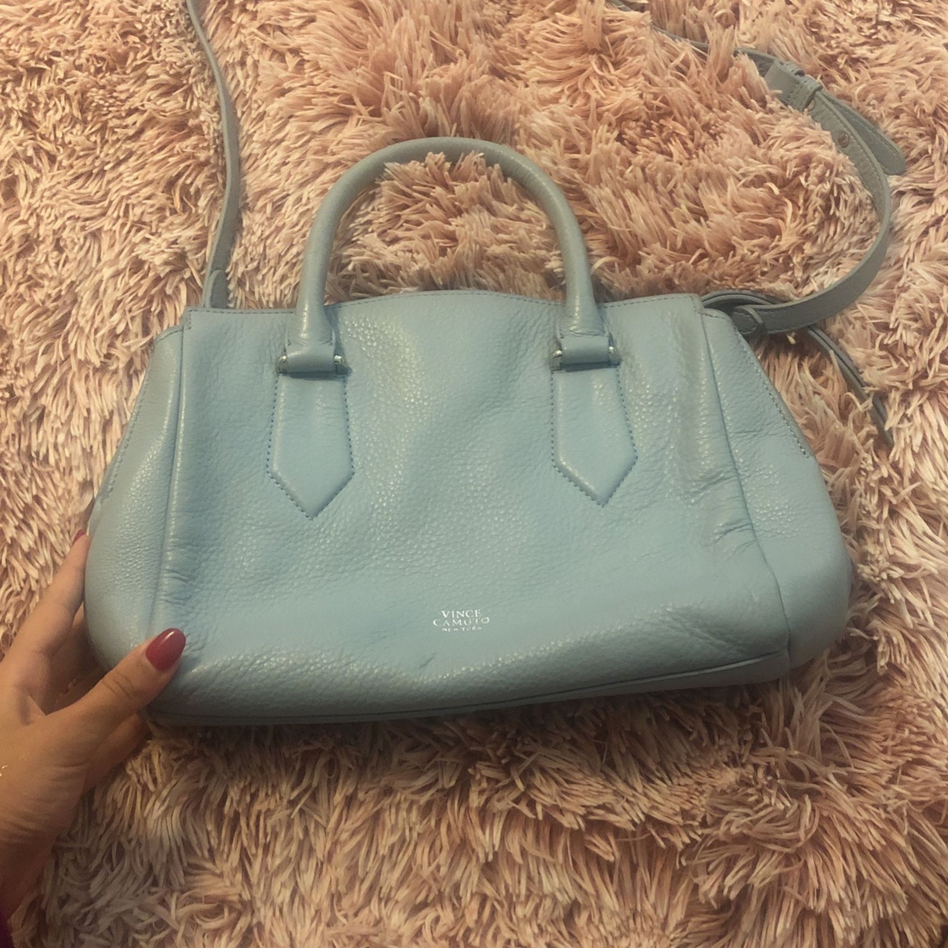 Original Vince Camuto Blue Leather Bag In Perfect Conditions