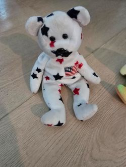 Ty Beanie Baby Patriotic Bear with American Flag
