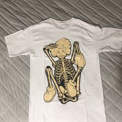 KAWS Skeleton New Fiction T-Shirt Bone 2021 (KAWS-SS01) Men's Size Medium