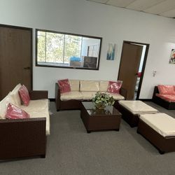 No Assemble require!!! New 8 Pcs Rattan Wicker Patio Furniture Set Sectional Sofa Set ottoman table chair 