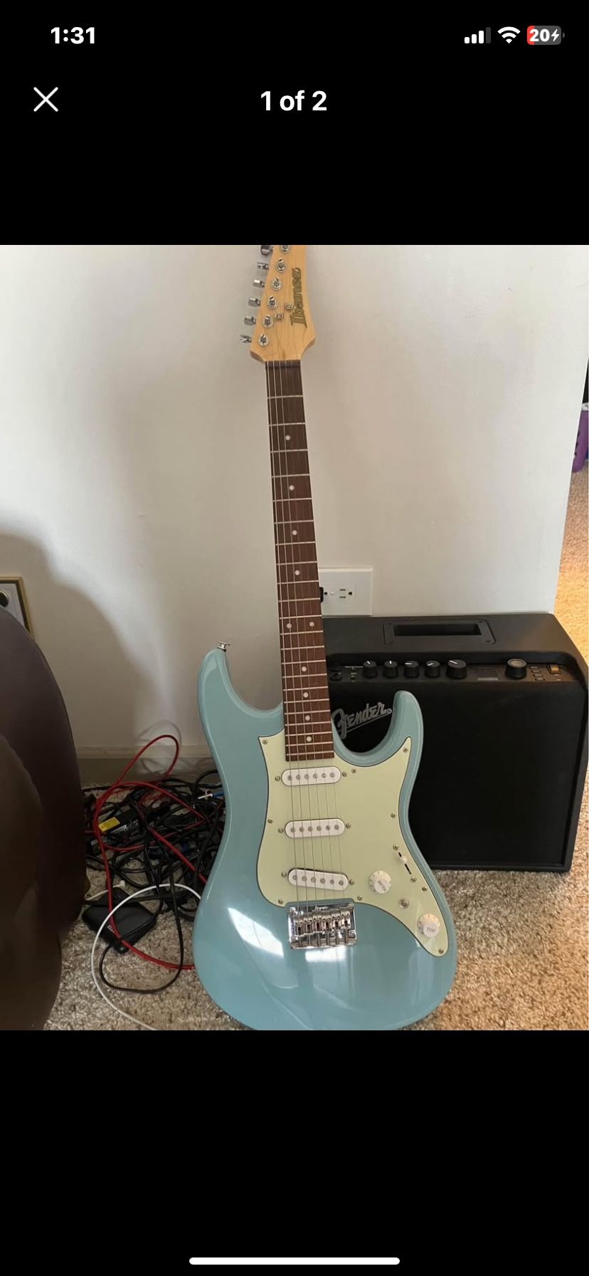 Ibanez AZES31 Electric Guitar + Fender AMP!