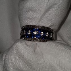 Blue Sapphire Sterling Silver Ring