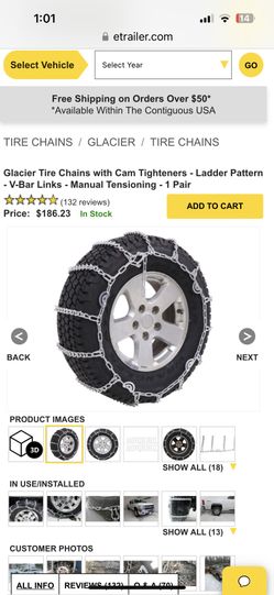 Hardly Used Pair Titan TC 2828 Snow  Chains