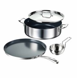 Tramontina 6.5 Qt Covered Casserole, 12-inch Dosa Tawa & Tadka Set