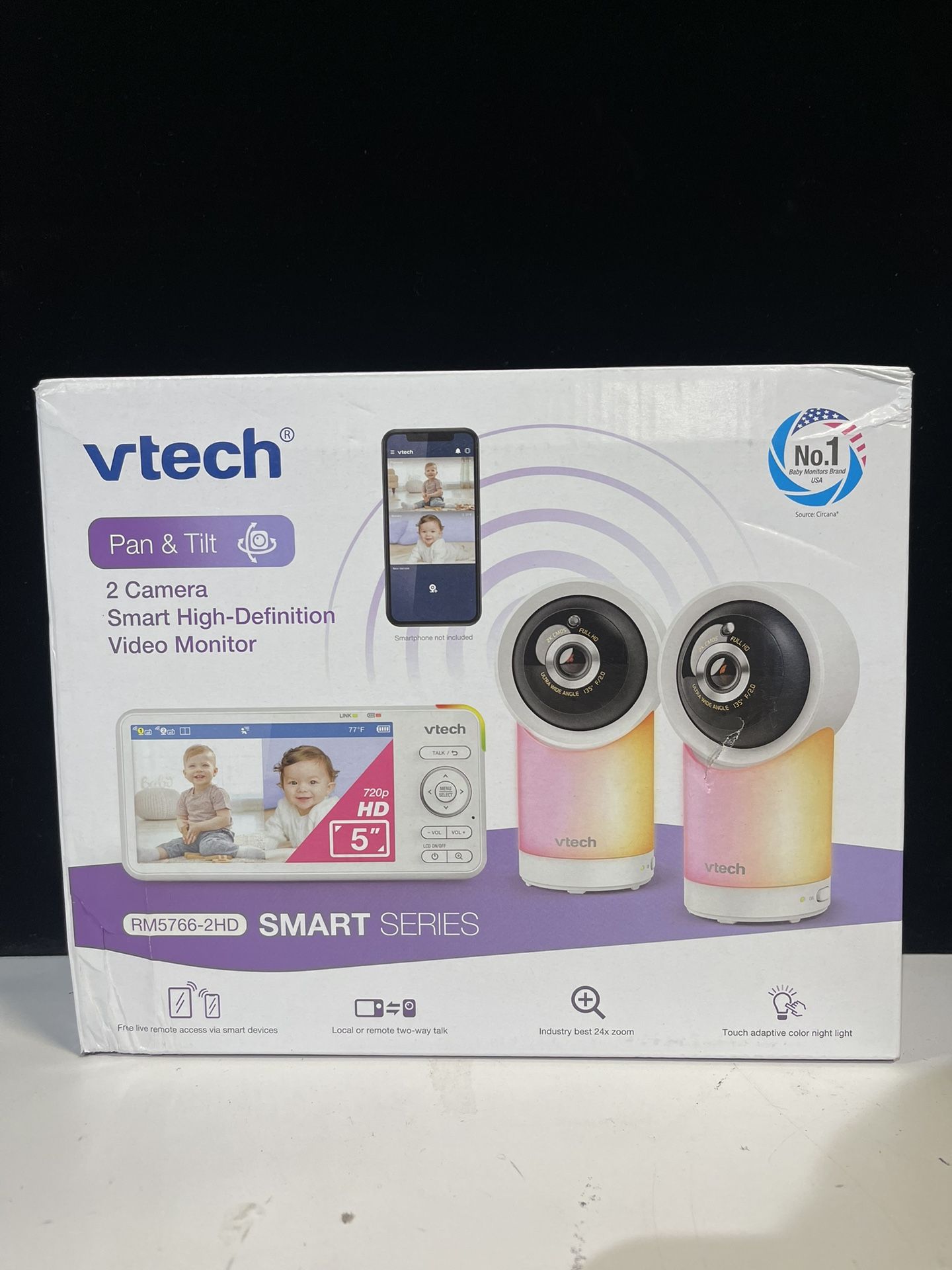 VTech RM5766-2HD 2-Camera 5” Display 1080p Pan/Tilt Video Baby Monitor