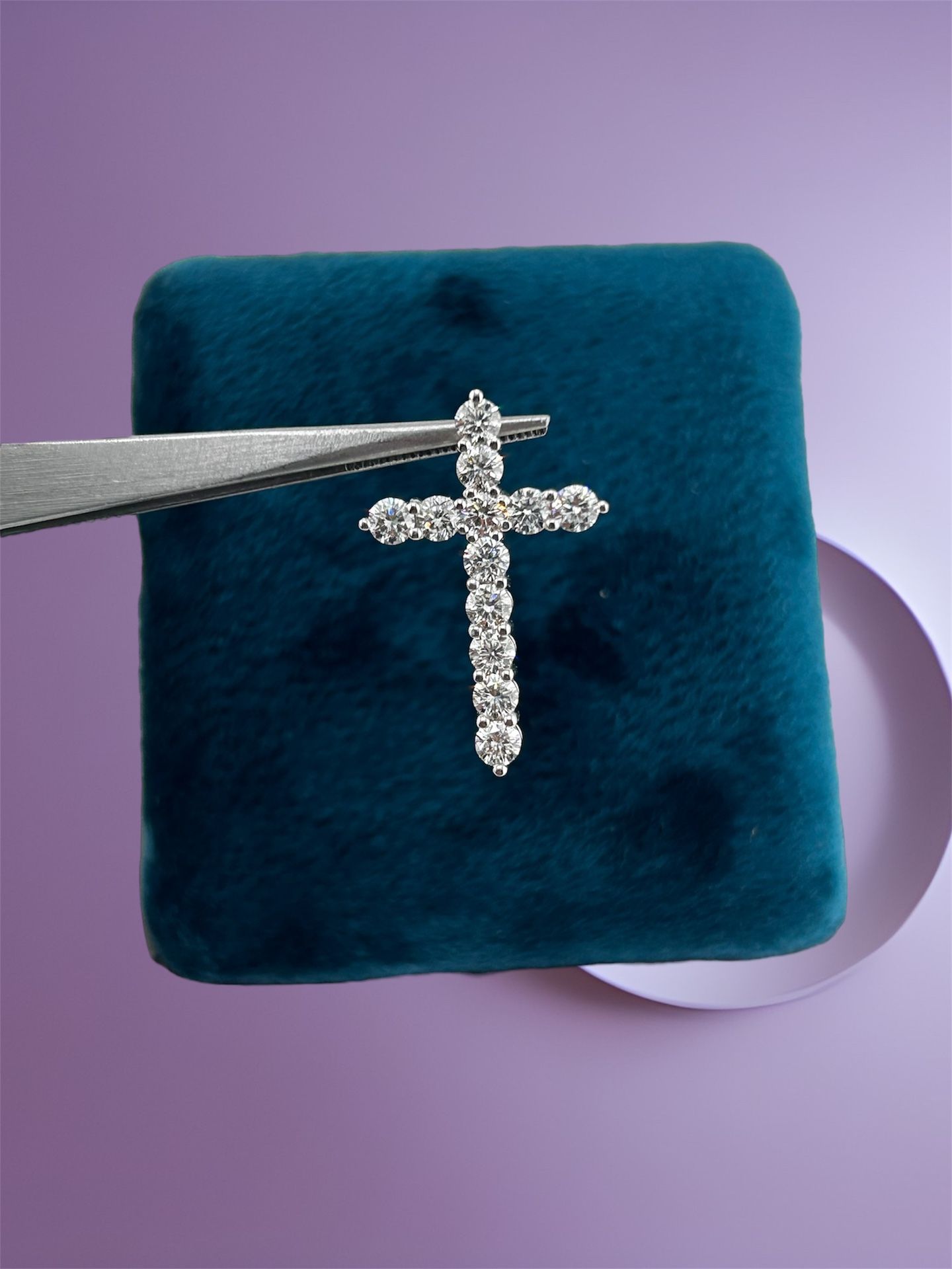 Cross Pendant In 14k White Gold