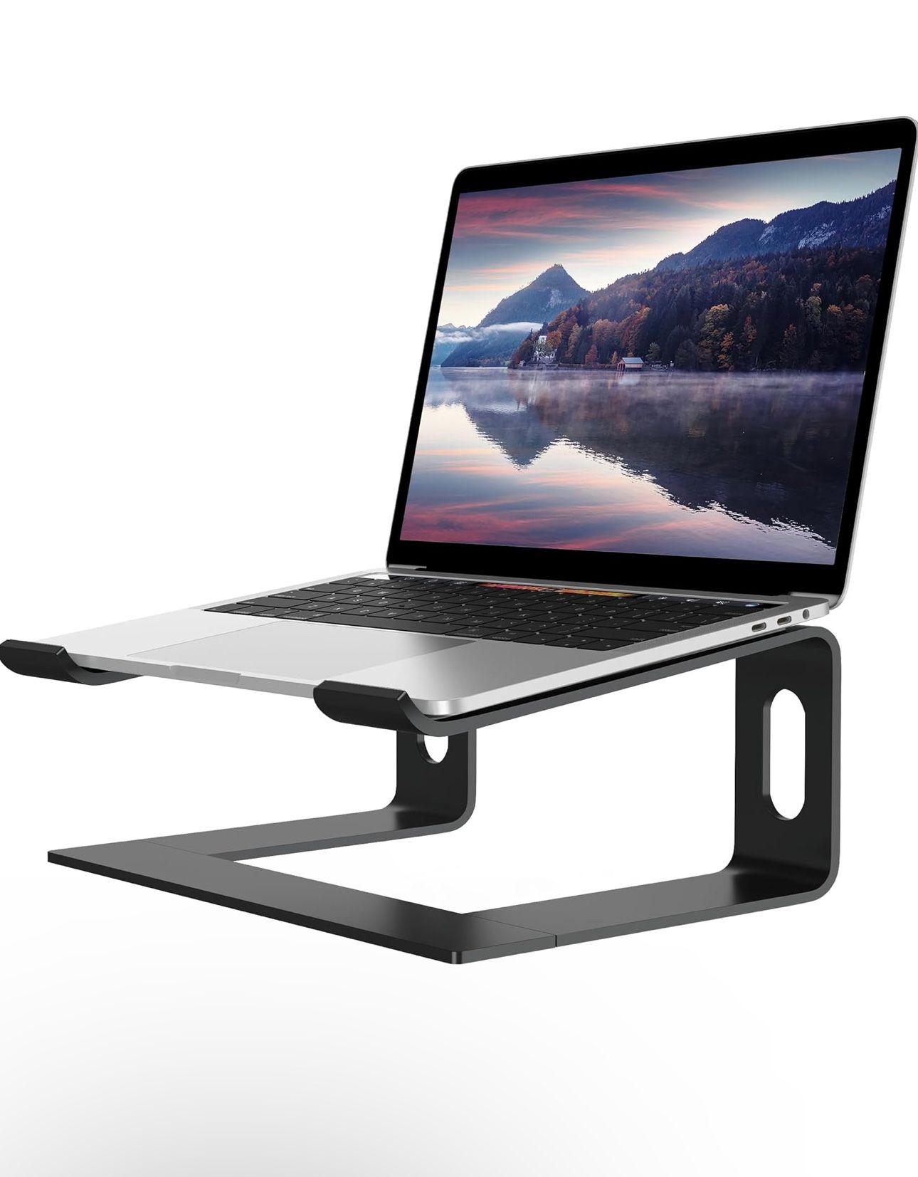 ALASHI Laptop Stand for Desk, Aluminum Computer Riser, Ergonomic Notebook Holder, Detachable Metal Laptops Elevator, PC Cooling Mount Support 10 to 15