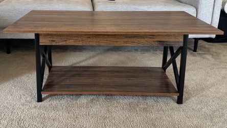 Rustic Wood and Metal Coffee Table