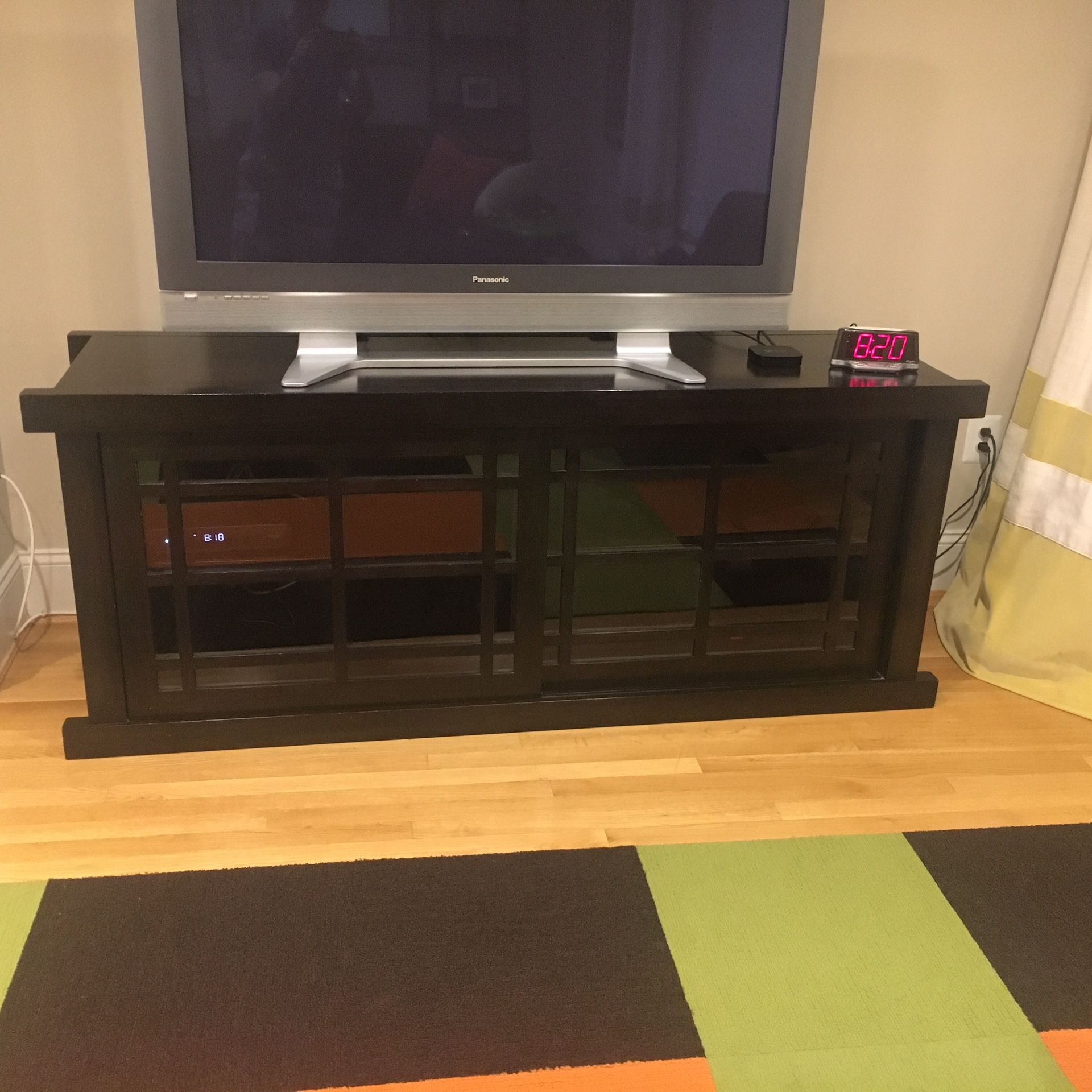 Wood tv console table