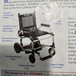       ZOOMER LITE. POWER CHAIR  AS NEW !