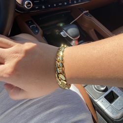 14k Gold Plated Cuban Link Brace