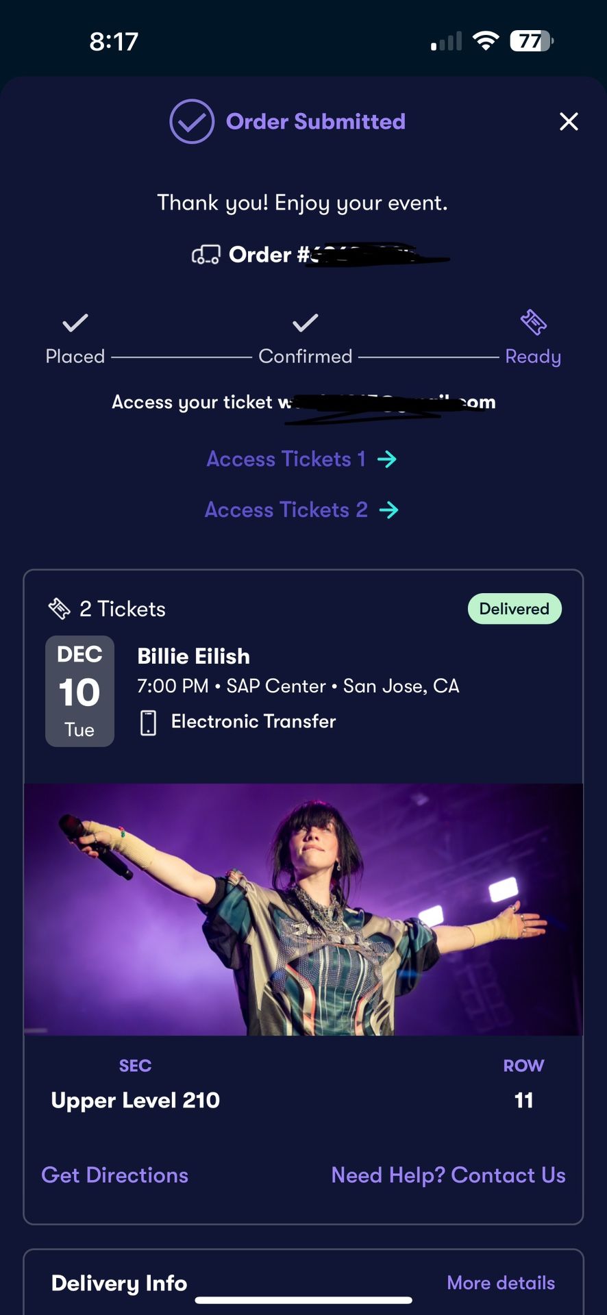 Billie Eilish Tickets For Tonight At Sap Center