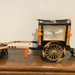 Large Vintage Wooden Citizen Richshaw Clock 